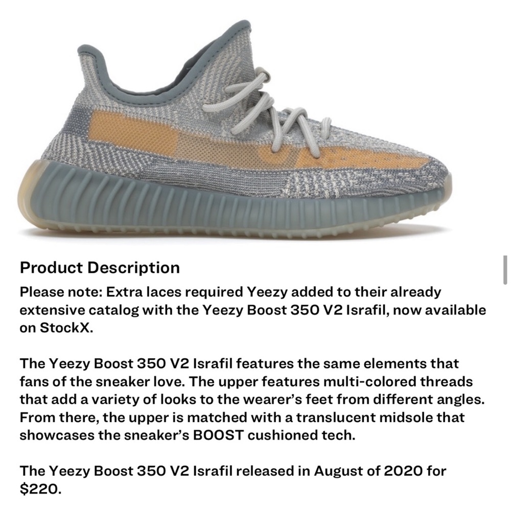 Yeezy Boost 350 V2  Israfil 🆕 Mens Size 9